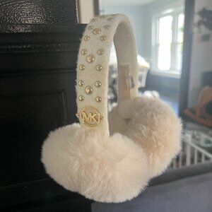 Micael Kors Studded Earmuffs-Ivory Colored